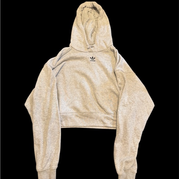 adidas Tops - Adidas Women’s Cropped Light Gray Hoodie